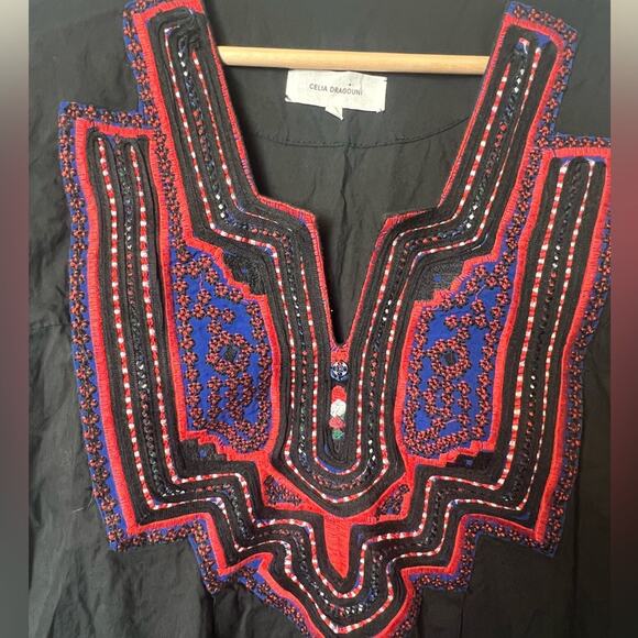 Celia Dragouni Embroidered Long-Sleeve Maxi Dress Medium - Picture 4 of 6